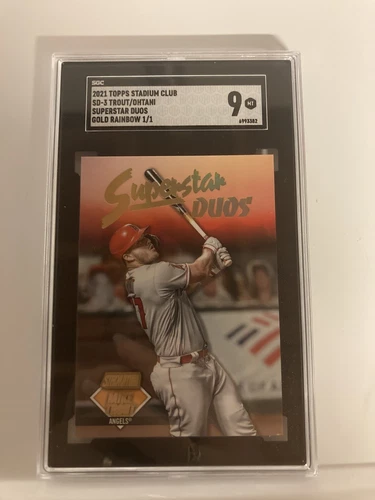2021 Topps Stadium Club Superstars Duo Ohtani Trout 1/1 Gold Rainbow SGC 9 🔥💎