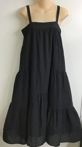 jenni kayne Summer dress Black Tiered Cotton Tank Smocked Midi Size XS - Bild 2 von 15
