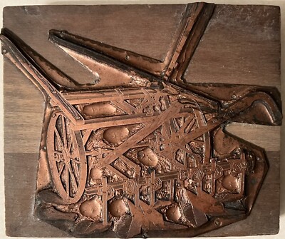 Antique Bateman Iron Age Print Block Walking Beet Cultivator