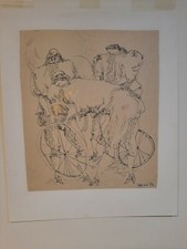 Foppiani, Gustavo - Tre donne e bicicletta - Disegno. 1953.
