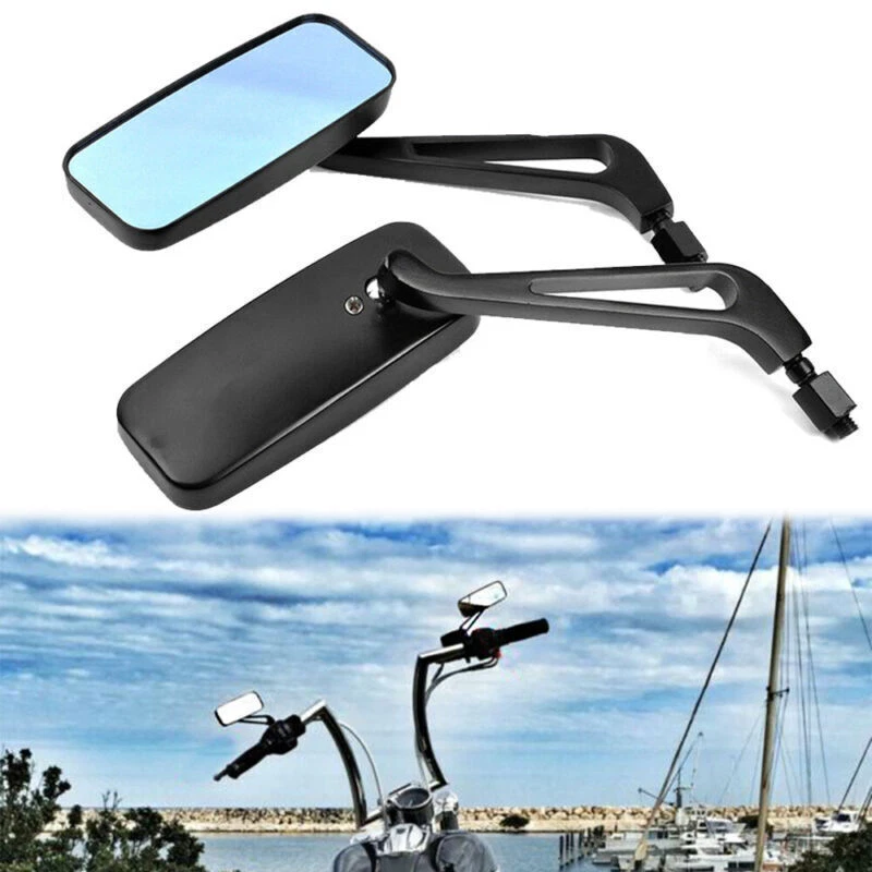 Espejos retrovisores rectangulares negros 8 mm 10 mm para motocicleta Honda Ruckus 50 NPS50 Foto 4 de 4