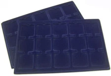 2 Lighthouse Blue Coin Storage Trays Hold 2x2 Holders Flip Box Suitcase Display