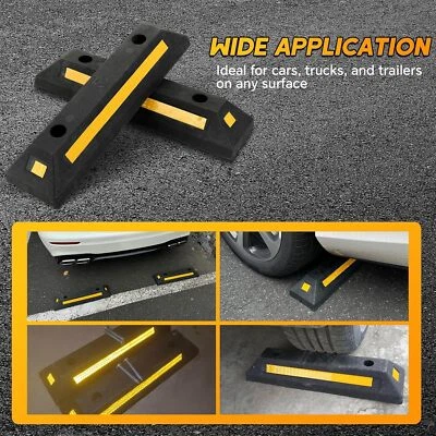 Heavy Duty Parking Wheel Stopper Garage Stop Park Rubber Block Car Van Truck UK