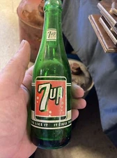 Vintage Soda Pop  Bottle  - ACL  7UP  - Seven Up,  Fresh Up     7 Oz