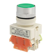 AC 660V 10A Green Sign Latching Push Button Switch 22mm 1 NO 1 NC 4 Terminal