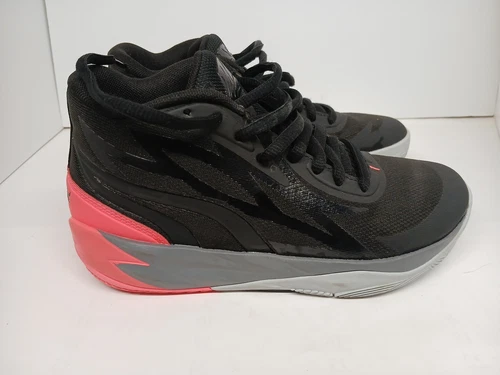 Youth Size 4.5 PUMA LaMelo Ball MB.02 FLARE Basketball Shoe Black/Sunset Glow