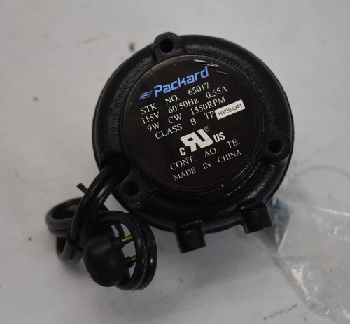 Packard Inc. STK # 65017 115v 60/50Hz 0.55 Amp 9 Watt CW 1550 RPM Class B