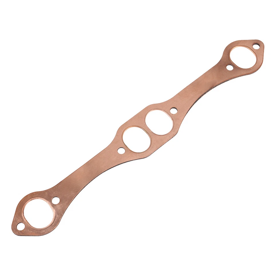 2PC Oval Port Copper Header Exhaust Gaskets For SB Chevrolet 262 267 283 302 305 Foto 4 de 4