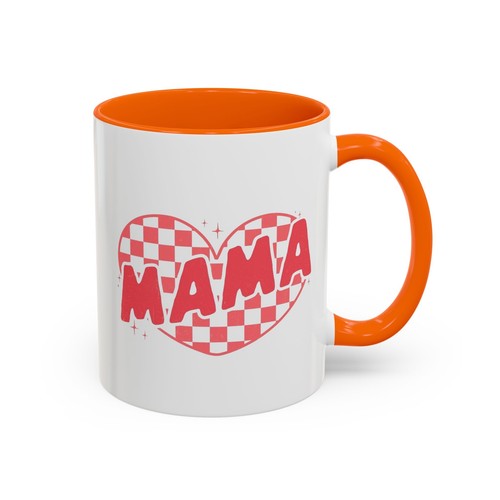 MAMA Checkered Heart Accent Color Coffee Mug (11, 15oz) - Picture 23 of 65