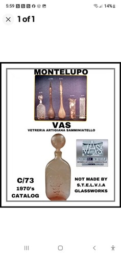 MONTELUPO VAS Amber Glass Decanter Bottle Grapes Leaves VTG w/ Globe Stopper ORG - Picture 8 of 8
