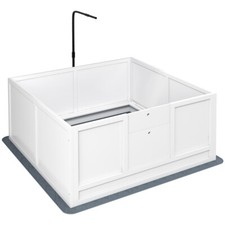 Dog Whelping Box w/Light Stand, Pig Rail  Adjustable Door - Small to Large