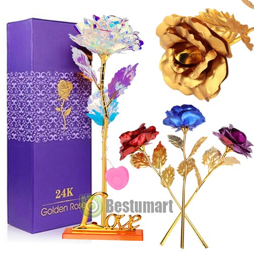 Kristall Galaxie Verzauberte Rose LED Glas Ewige Blume Geschenk für Mama Muttertag - Bild 23 von 116