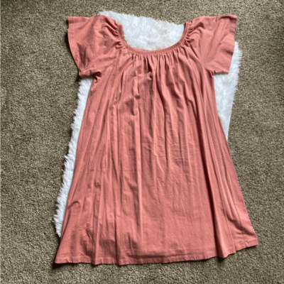 ASOS Dress Off the Shoulder Pink Cotton Flowy Women's Size 16 Short Sleeve  | eBay