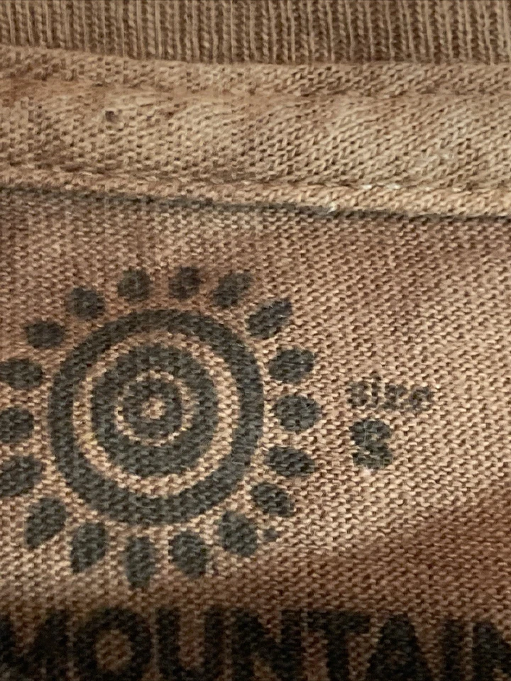 VTG The Mountain Hippo Tie Dye Brown Made in USA Graphic Shirt S (XL Youth) Face - Image 4 of 4