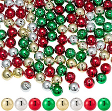 150Pcs 16Mm Colorful Christmas Beads for Crafts Bulk Large Acrylic Christmas Bea
