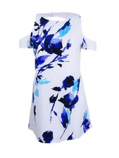 Lauren Ralph Lauren Women's Cut-Out Floral Crepe Shift Dress (6, Blue Multi)