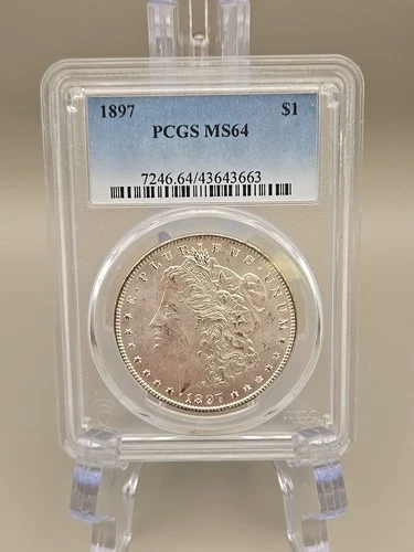 1897 Morgan Silver Dollar $1 - PCGS MS64