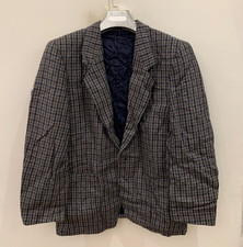 Vintage pure wool handwoven tweed houndstooth hunting jacket blazer 40R
