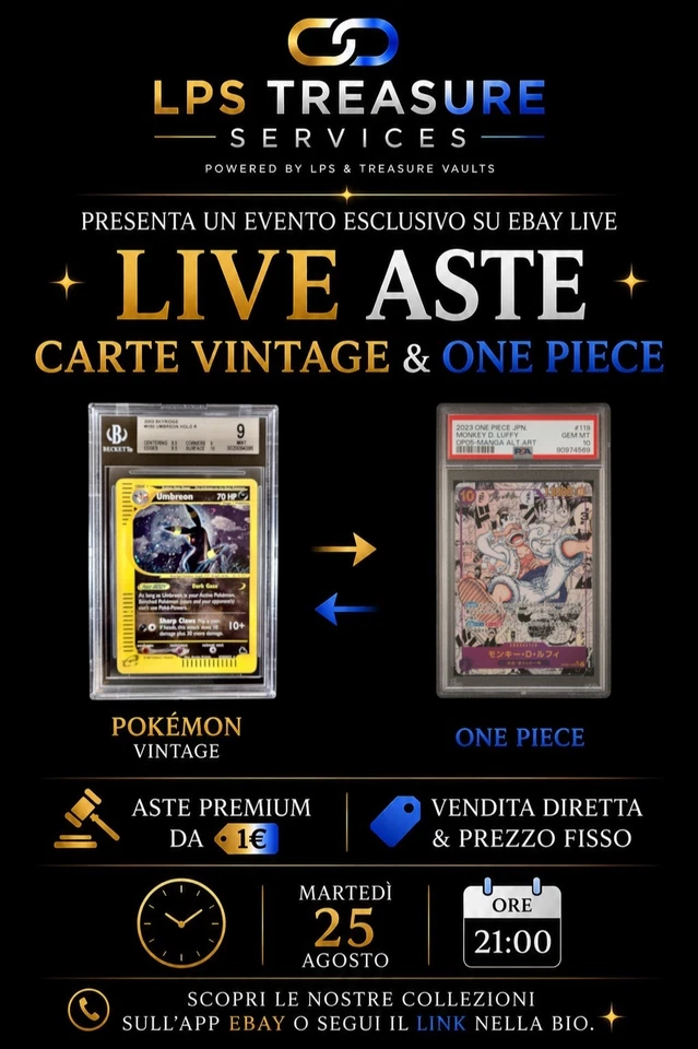 POKEMON VINTAGE & ONE PIECE | ASTE PREMIUM DA 1 EURO