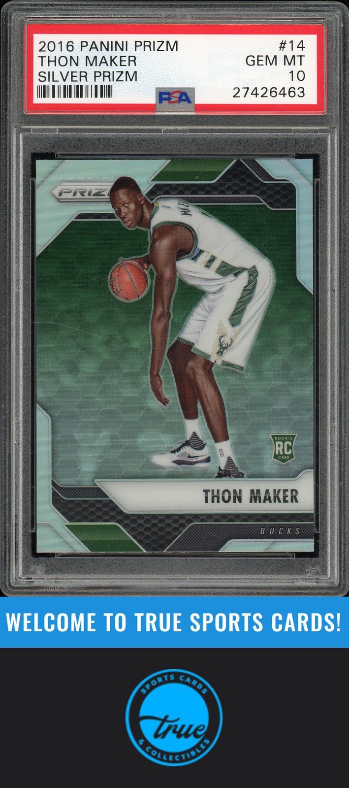 2016 Panini Prizm #14 Thon Maker Silver Prizm Rookie PSA 10 (6463)