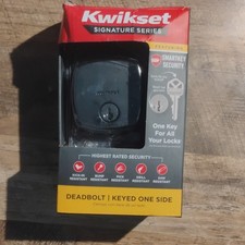 Kwikset Signature Series Deadbolt Black Matte Metal Kick-in Resistant