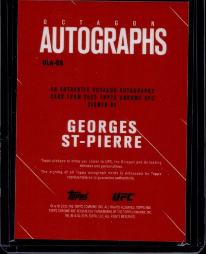 2025 Topps Chrome UFC Georges St Pierre #OLA-GS autografi ottagonali oro /50 - Foto 2 di 2