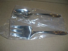 Stegorcraft Gorham SCULPTURA Serving Set 2 Pieces Stainless Fork & Slotted Spoon