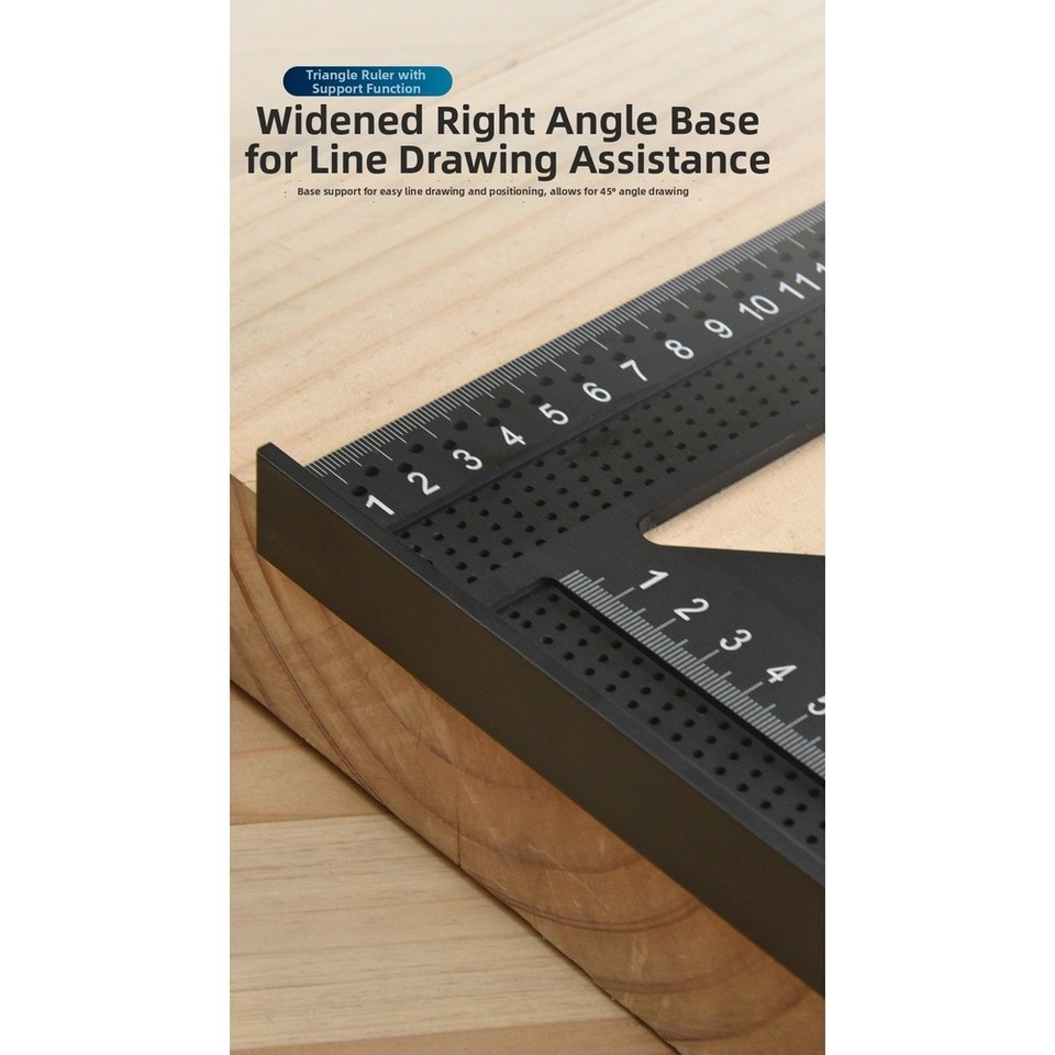 7 Inch Lightweight Aluminum Triangular Ruler with Precise 30 45 60 ...