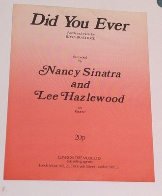 NANCY SINATRA LEE HAZLEWOOD 1970 NOTEN - DID YOU EVER (F2)