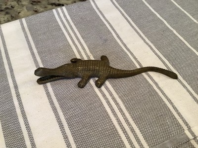 Vintage Solid Brass Alligator-Crocodile 7 