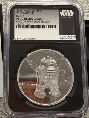 スターウォーズニウエ記念　R2D2 2016 Star Wars Classic R2-D2 NIUE $2 Silver PF 70 Ultra Cameo