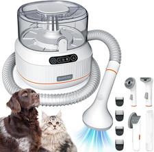 Pet Grooming Vacuum Kit Shedding Dogs Cats Hair Trimmer Vacuum 1.5L Low Noise