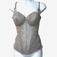 Lace Corset Bustier Top 36B Festival Grunge Y2K Indie Goth Mesh Bow Coquette