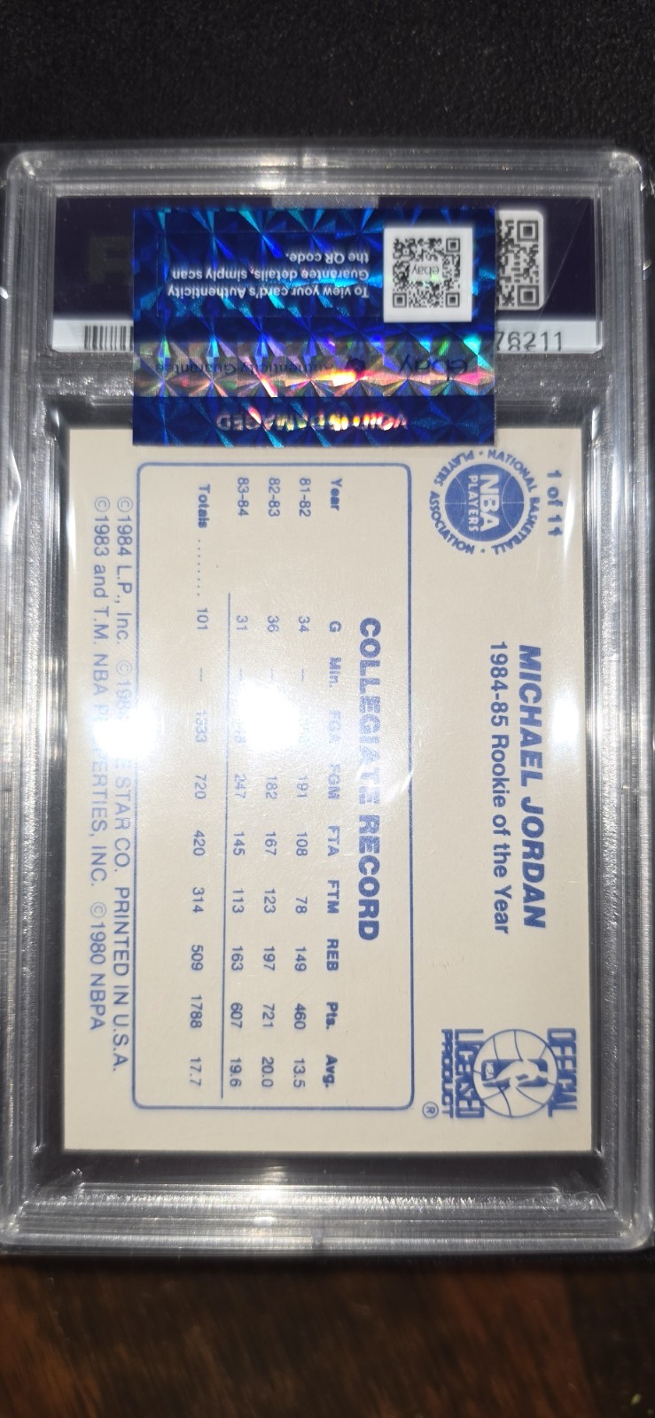 MICHAEL JORDAN PSA 7 1985-86 STAR LAST 11 ROYS #1 ROOKIE OF THE YEAR RC 🔥  view 5