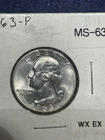 1963 P Silver Washington Quarter -  a nice  uncirculated coin