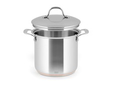 H&H Pentola in acciaio inox con fondo filo rame con coperchio cm 20