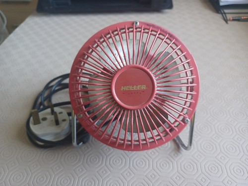 Heller HVF10 kleiner Tischventilator rot eine Geschwindigkeit