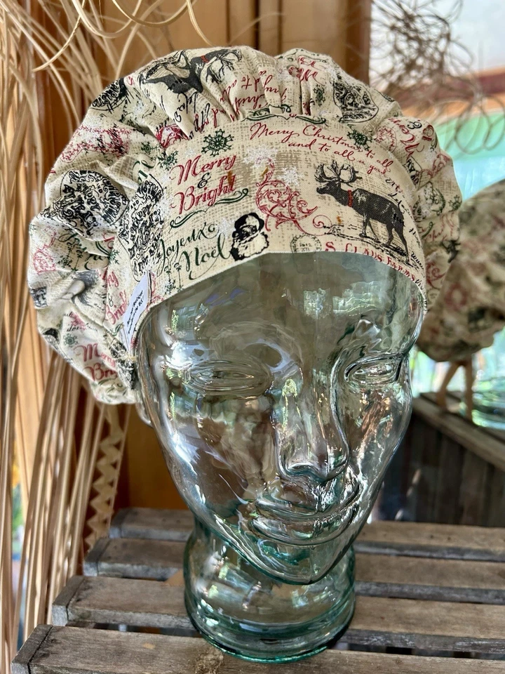 Christmas Bouffant Scrub Hats, Set Of 4 Different Hats, MaryAngel Boutique, USA - Image 4 of 4