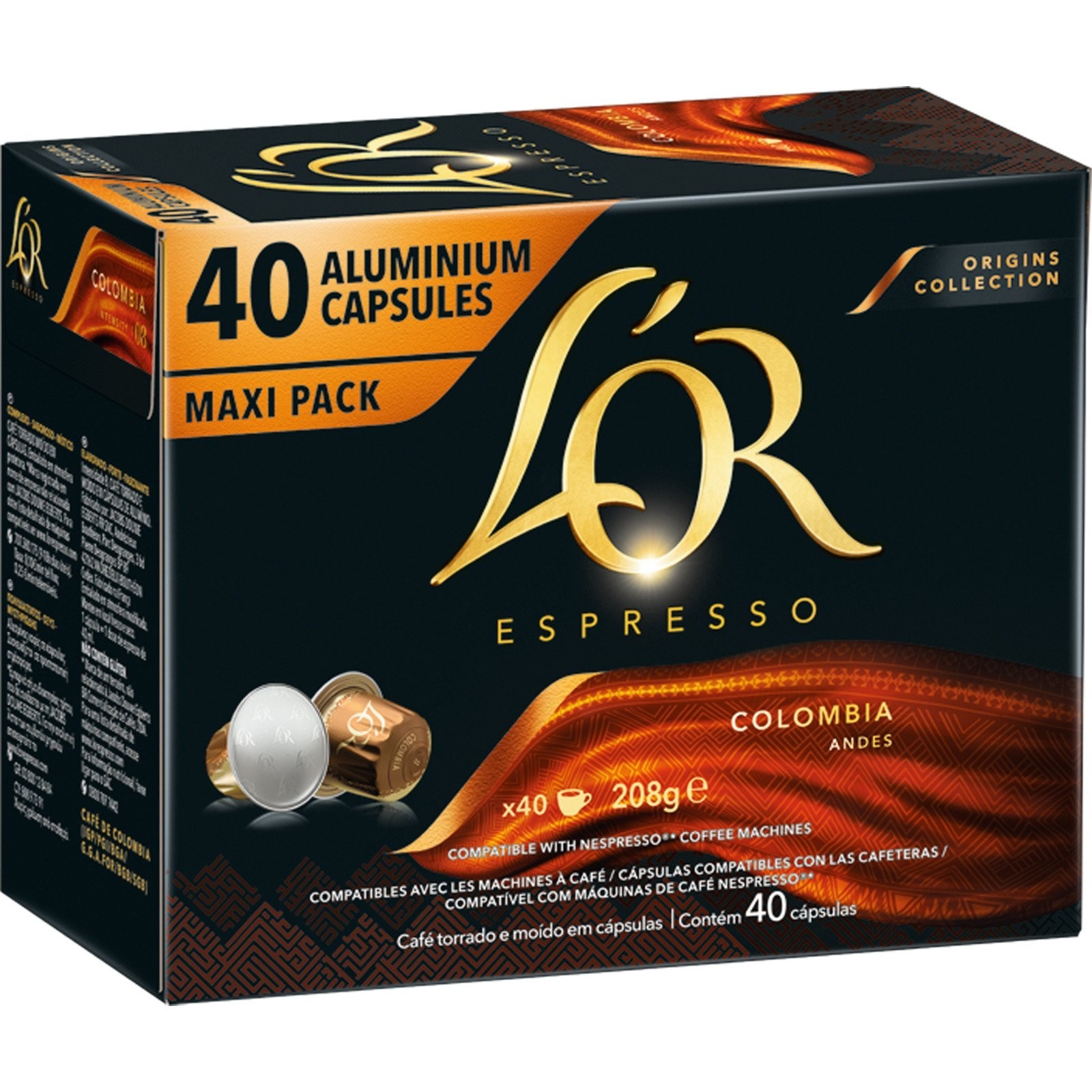 Offerta 400 Capsule Caffè L'OR Colombia Alluminio per Nespresso