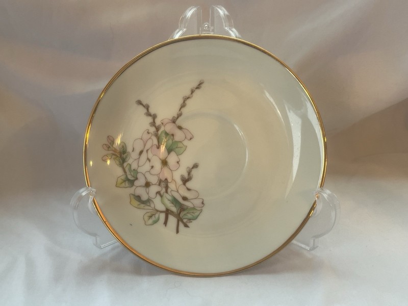 Anne Hendrex plate, pussywillow and flowers.