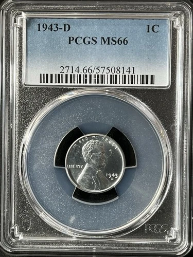 1943-D  1C  Lincoln Wheat One Cent  PCGS MS66  57508141