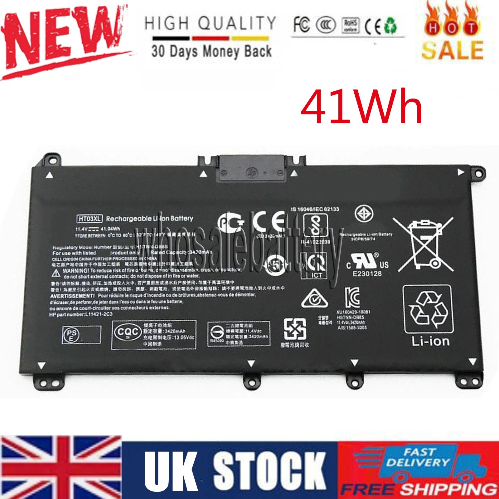 FOR HP 240 G7 245 250 G7 255 340S 470 G7 / 340 G5 348 G5 BATTERY HT03XL NOTEBOOK