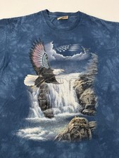Vintage 90s The Mountain Bald Eagle Waters Nature T-Shirt Size Large Made In USA