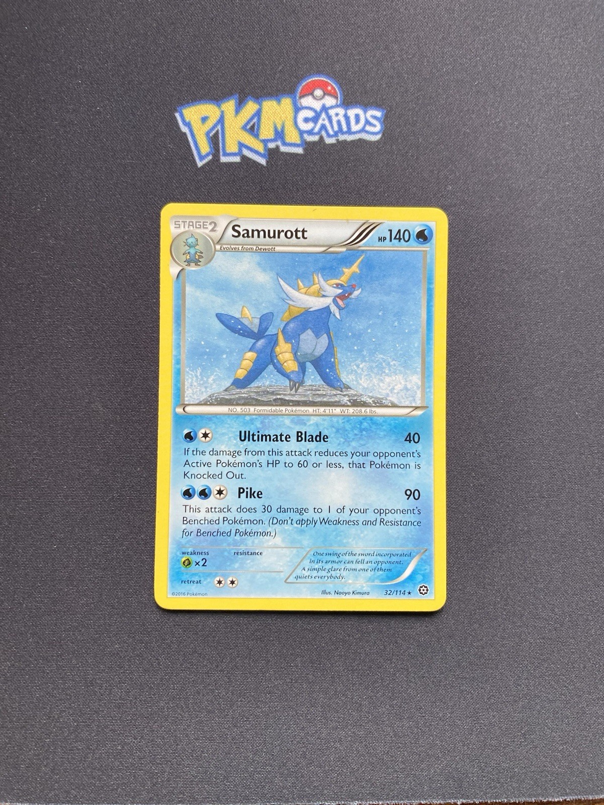 Pokémon TCG Samurott Steam Siege 32/114 Regular Rare LP.