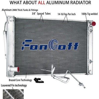2 Row Radiator+Condenser For 2008-13 Infiniti G35 G37 G25/ Nissan 370Z 3.7L V6