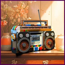 554PCS Color Radio Model Building Blocks Retro Small Home Appliances Assembly