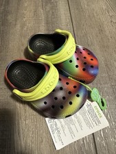 New Crocs Iconic Comfort Classic Clogs Toddler Size C 5 Slip On Tie Dye
