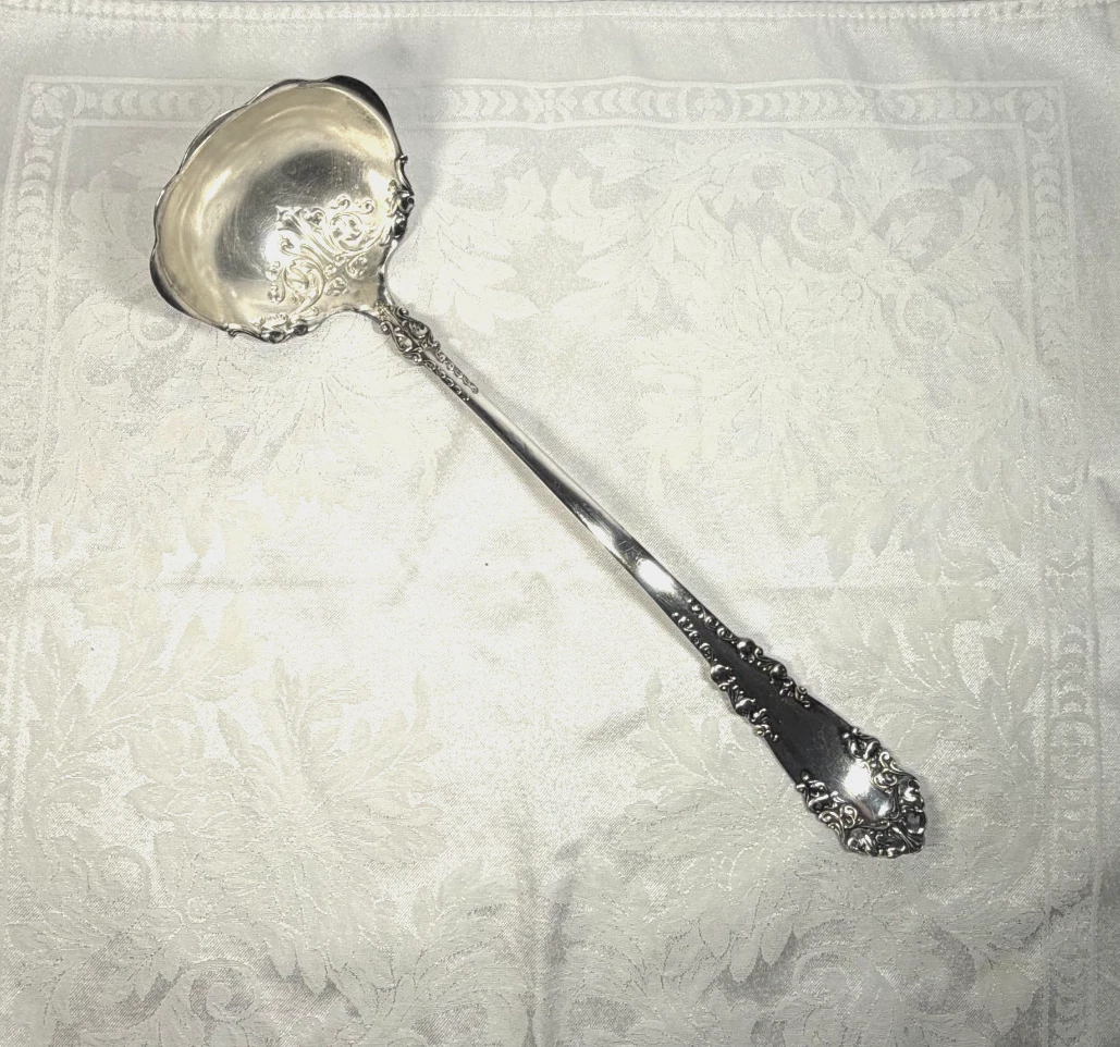 VTG Victorian Silver Plate Ladle 1847 Rogers Berkshire Pattern Triple Plate 12"