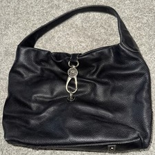 Dooney & Bourke Lucca Pebble Black Leather Logo Lock Sac Hobo Bag with COA