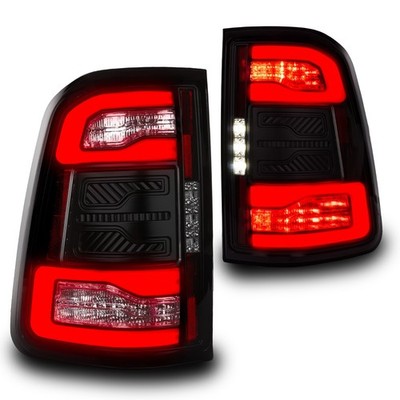 Smoked LED Tail Light Pair for 2019-2024 Dodge Ram 1500 w/OE LED Blind Spot Lamp